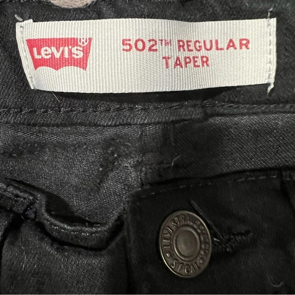 Levi's 502 Jeans Boys Black  Size 10 Reg 25x25 Regular Taper Adjustable Waist